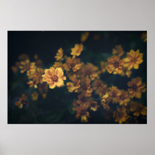 BOKEH PHOTOGRAPHY OF YELLOW FLOWERS POSTER