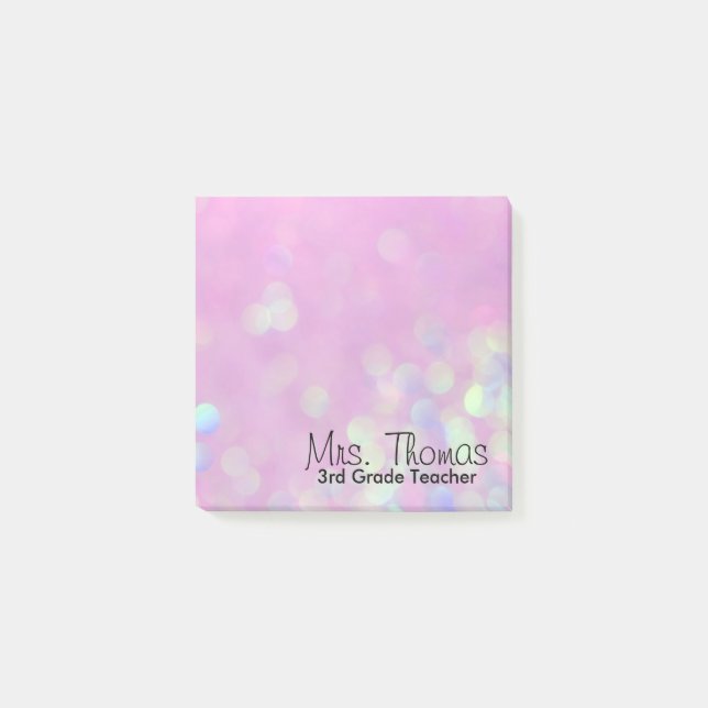 Bokeh Post It Notes in pink (Front)