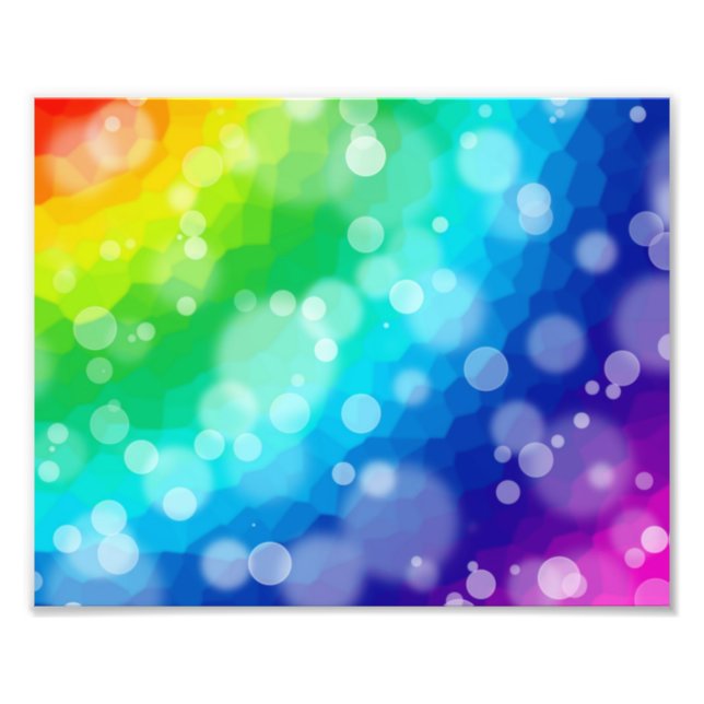 Bokeh Rainbow Pattern Photo Print (Front)