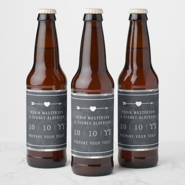 Bokeh | Save The Date | Beer Label | Silver (Bottles)