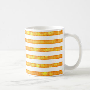 Bokeh Stripes Orange And White Coffee Mug