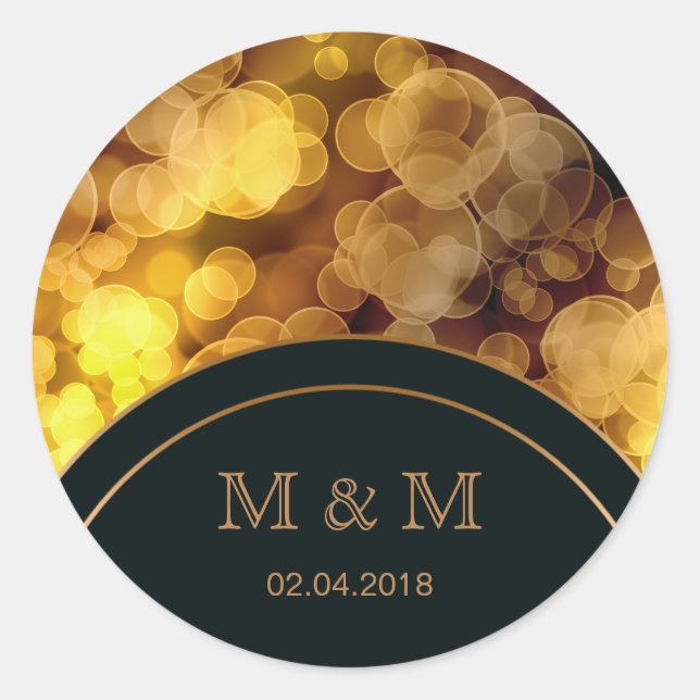 Bokeh Style Gradient Classic Round Sticker (Front)