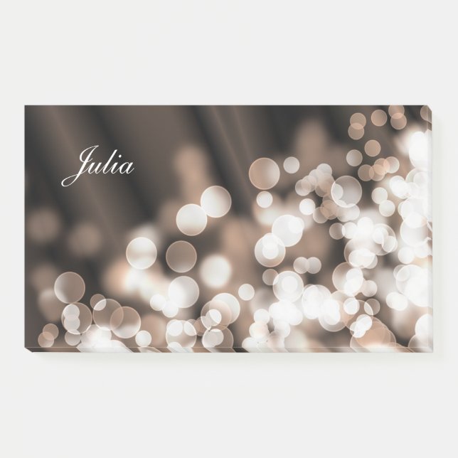 Bokeh style gradient texture.text post-it notes (Front)