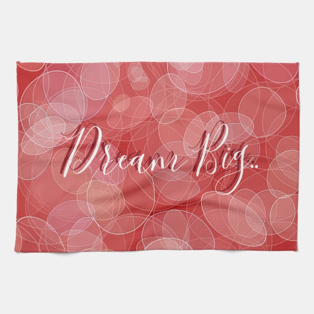 Bokeh style red gradient texture. text. tea towel (Horizontal)