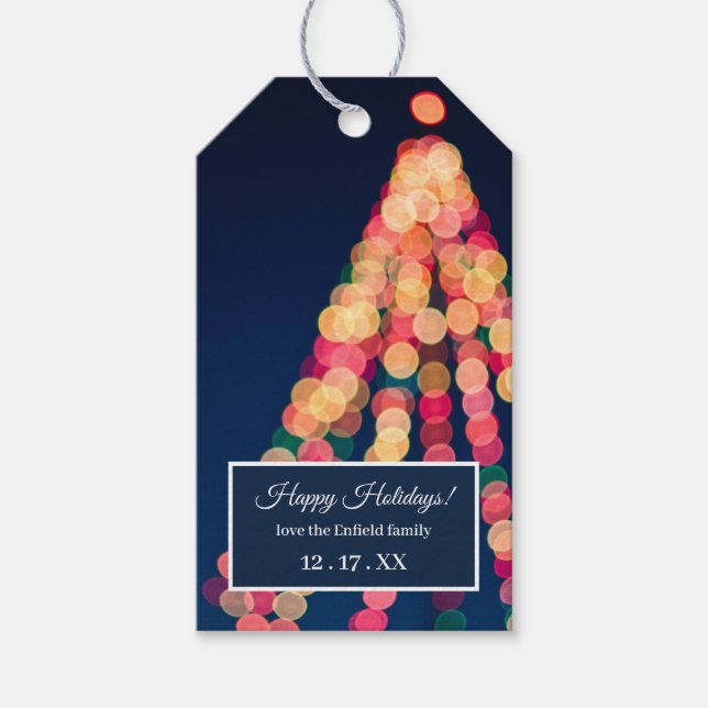 Bokeh Tree Lights, Christmas Gift Tags (Front)