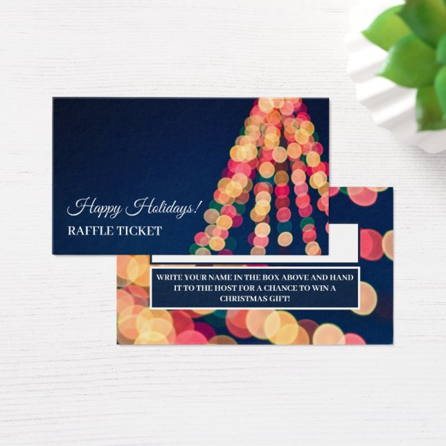 Bokeh Tree Lights, Christmas Raffle Ticket (Desk)