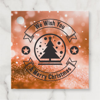 Bokeh We Wish You a Merry Christmas Favour Tags