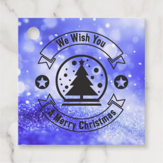 Bokeh We Wish You a Merry Christmas Favour Tags