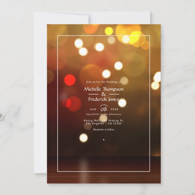 Bokeh Wedding Invitation (Front)