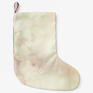 Bokeh white background texture small christmas stocking