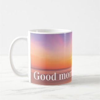 Boker Tov & Good Morning over sunrise Coffee Mug