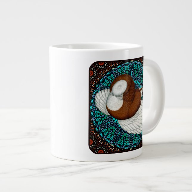 Bokhara Pigeon Fancy Large Coffee Mug (Front Right)