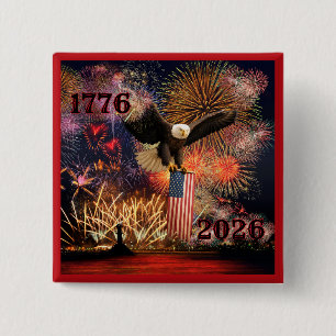 Bold 1776 - 2026 America's 250th Anniversary 15 Cm Square Badge