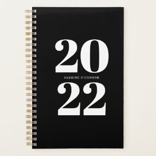 Bold 2022 Typography Black and White Planner