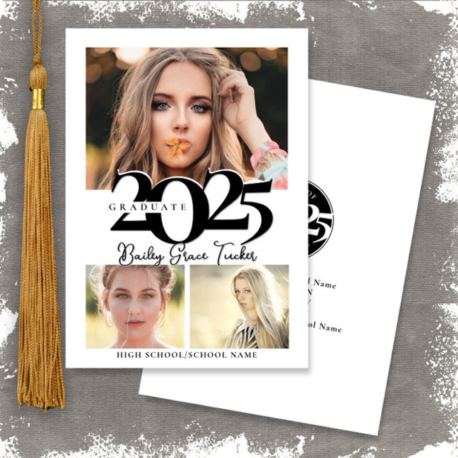 Bold 2023 Graduate 3-Photo Collage Graduation Anno Announcement (Creator Uploaded)
