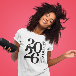 Bold 2025 Graduate Trendy Black Graduation T-Shirt