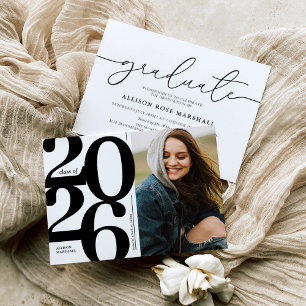 Bold 2026 Photo Graduation Party Invitation