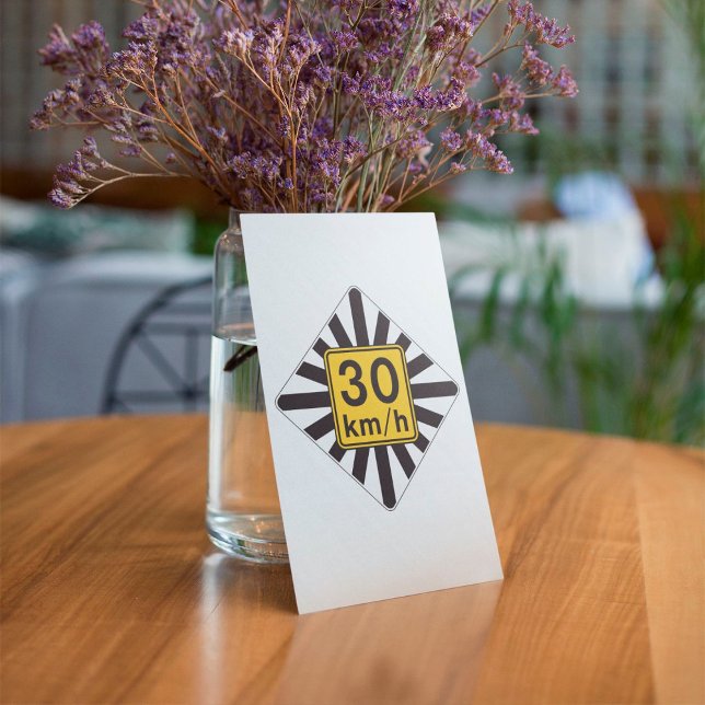 Bold 30 kmh Speed Limit Sunburst Traffic Sign Invitation (Creator Uploaded)
