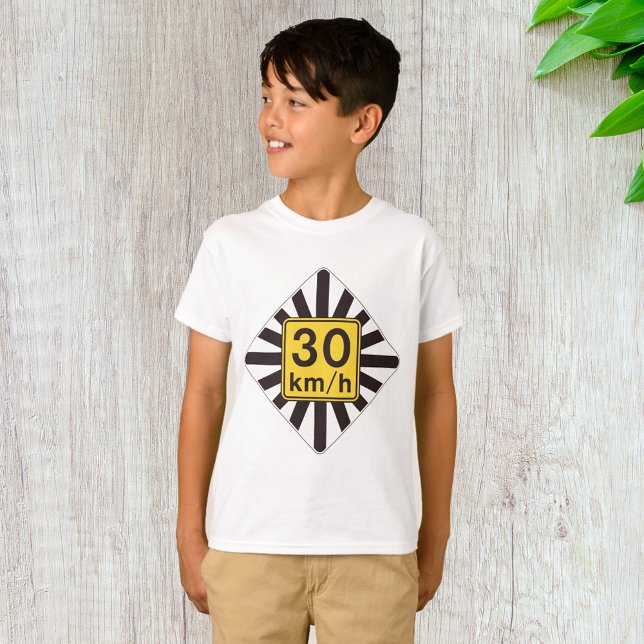 Bold 30 kmh Speed Limit Sunburst Traffic Sign T-Shirt (Creator Uploaded)