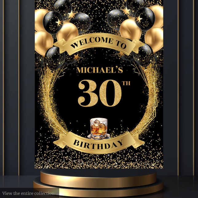 Bold 30th Man Birthday Whiskey Birthday Photo Back Tapestry (Bold 30th Man Birthday Whiskey Birthday Photo Back Tapestry)