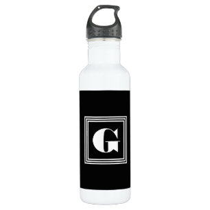 Bold 3 Frame Monogram   Black & White 710 Ml Water Bottle