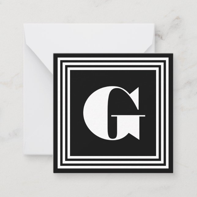 Bold 3 Frame Monogram | Black & White Card (Front)