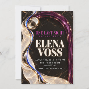 Bold 3D Marble Bachelorette Party Invitation
