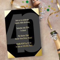 Bold 40th Birthday Luxe Black and Gold