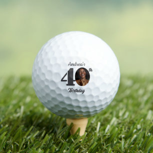 Bold 40th Birthday Party Photo Golf Balls