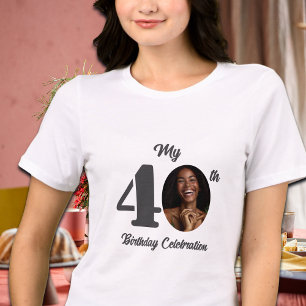 Bold 40th Birthday Photo  Tri-Blend Shirt
