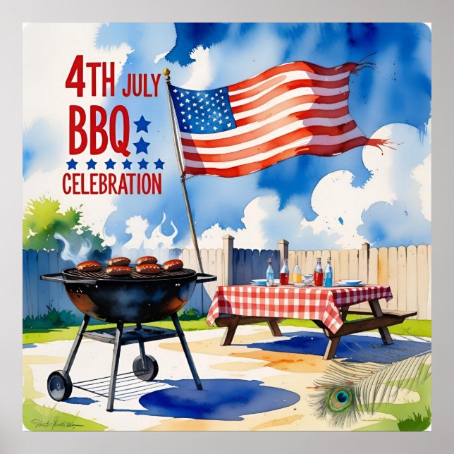 Bold 4th of July BBQ Celebration Poster (Front)
