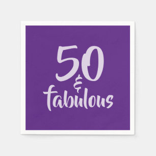 Bold 50 and Fabulous 50th Birthday Party Paper Napkin
