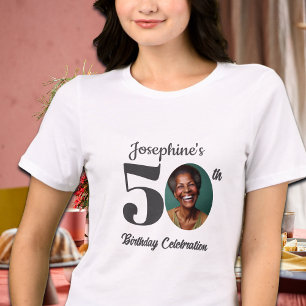 Bold 50th Birthday Photo Guests Tri-Blend Shirt