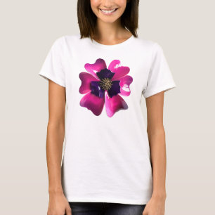 Bold 60's Purple Pansy Flower Trendy Fashion Pin T-Shirt