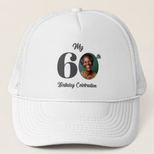 Bold 60th Birthday Photo Trucker Hat