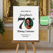 Bold 70th Birthday Party Photo Welcome