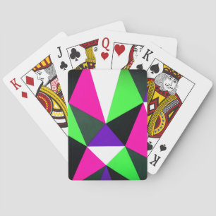 Bold 80s Colour Block Neon Green Pink Purple Playing Cards