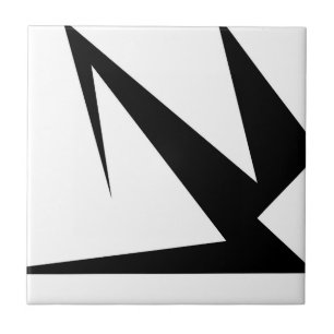 Bold Abstract Art Black White Ceramic Tile