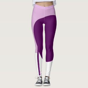 Bold Abstract Art Circle Purple Pink White Leggings