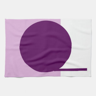 Bold Abstract Art Circle Purple Pink White Tea Towel