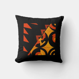 bold abstract art deco brown,tan and black cushion