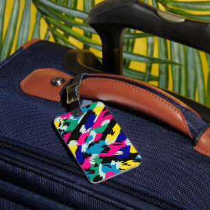 Bold Abstract Art in Primary Colours Luggage Tag