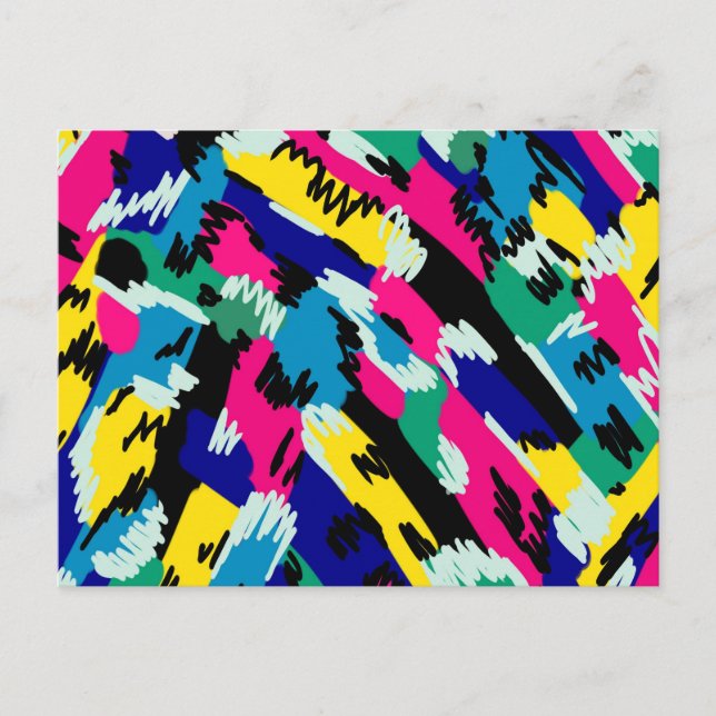 Bold Abstract Art in Primary Colours Postcard (Front)