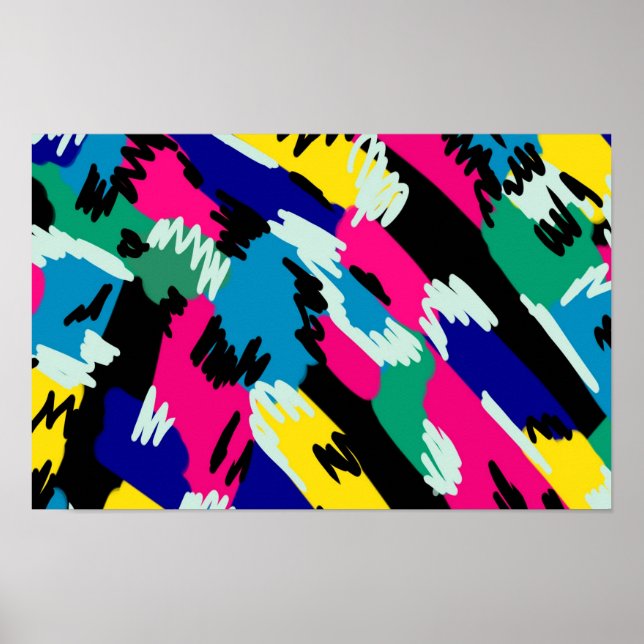 Bold Abstract Art in Primary Colours  Poster (Front)