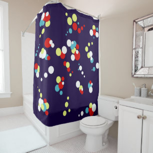 Bold Abstract Art Red Blue Yellow Circles Shower Curtain