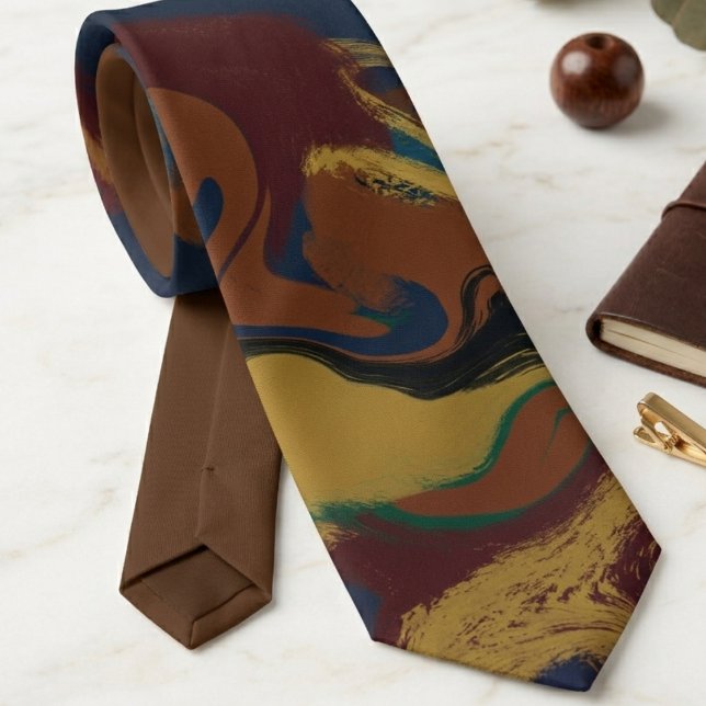 Bold Abstract Art with Vibrant Colours Tie (A vibrant abstract art necktie, a bold statement gift for a creative man for a social occasion.)