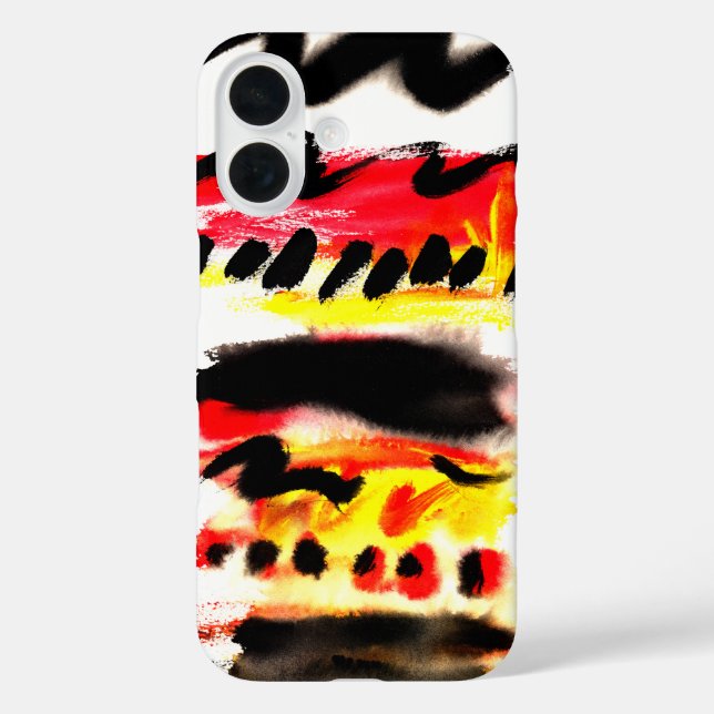 Bold Abstract Black Red Yellow Flowing Colours Case-Mate iPhone Case (Back)