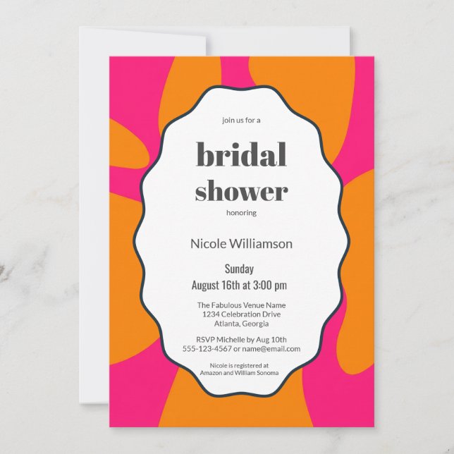 Bold Abstract Bridal Shower Invitation (Front)