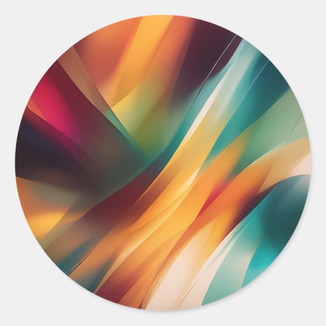 Bold Abstract Brush Stroke Classic Round Sticker (Front)