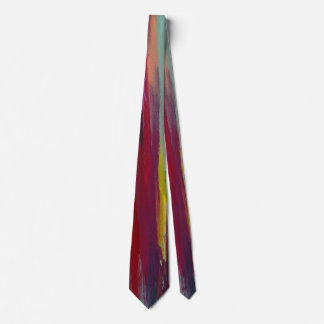 Bold Abstract Brushstroke Tie – Red, Yellow & Teal